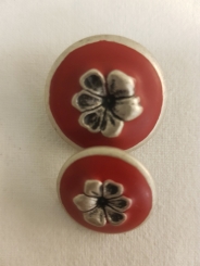 Trachtenknopf mit Blume 