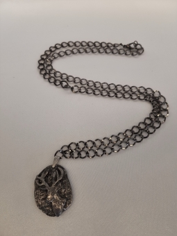 Halskette Trachten Geweih Kette Hirsch antiksilber 